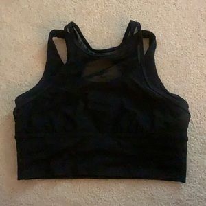 Lululemon Black Mesh High Neck Sports Bra Size 6